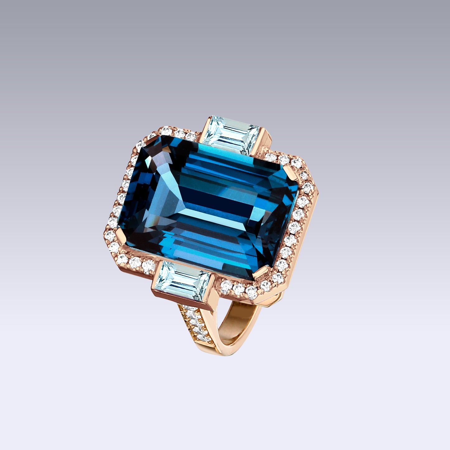MANHATTAN LARGE RING-london blue topaz