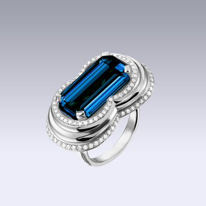 INFINITY RING-london blue topaz