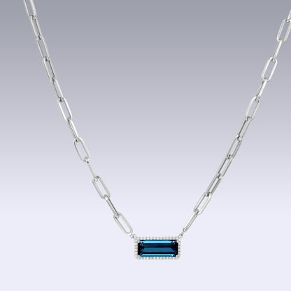 BILLY NECKLACE-london blue topaz