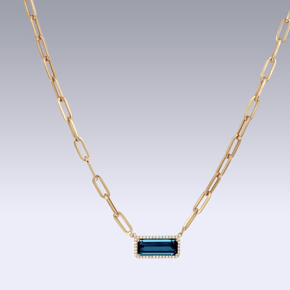 BILLY NECKLACE-london blue topaz