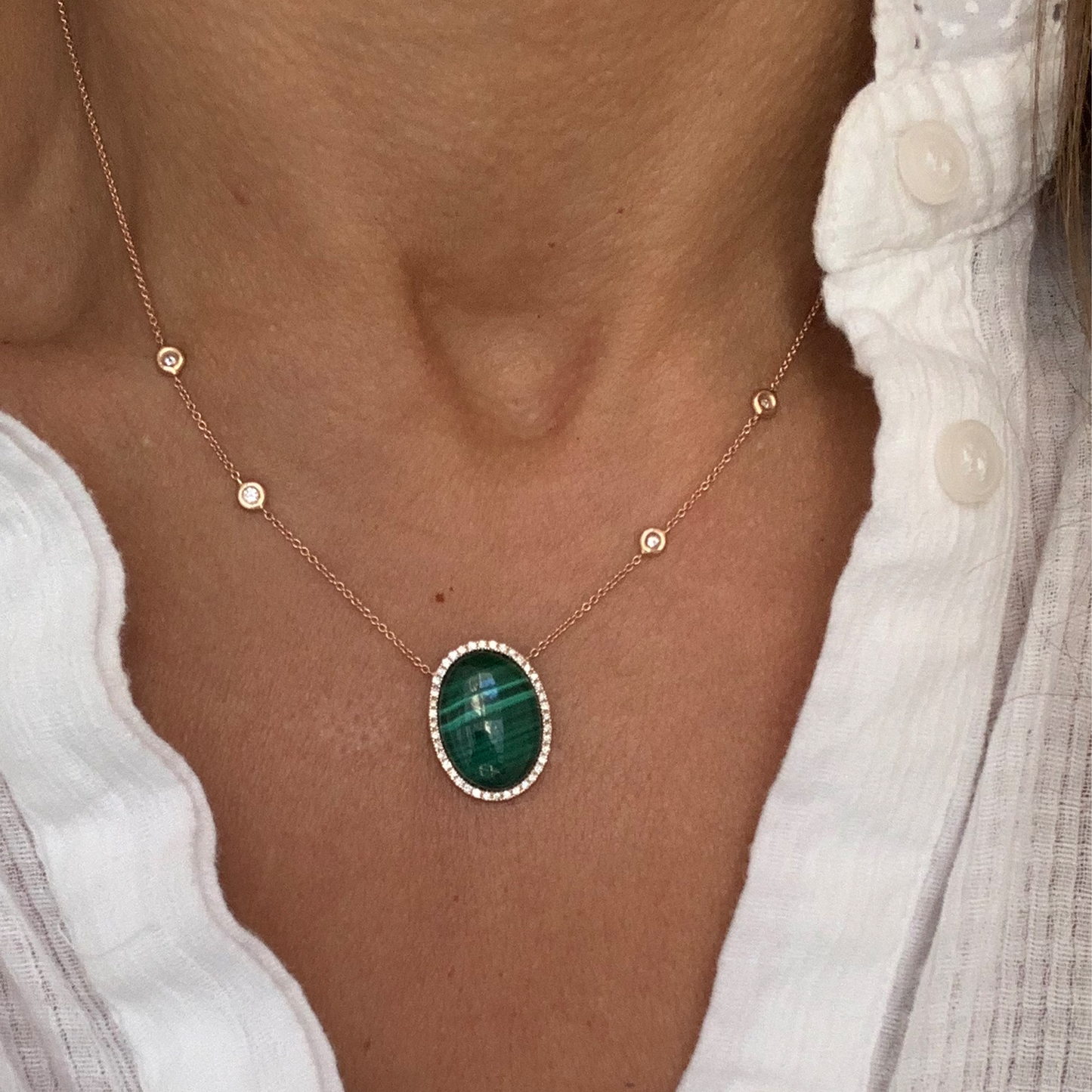 MAURANNE NECKLACE-malachite