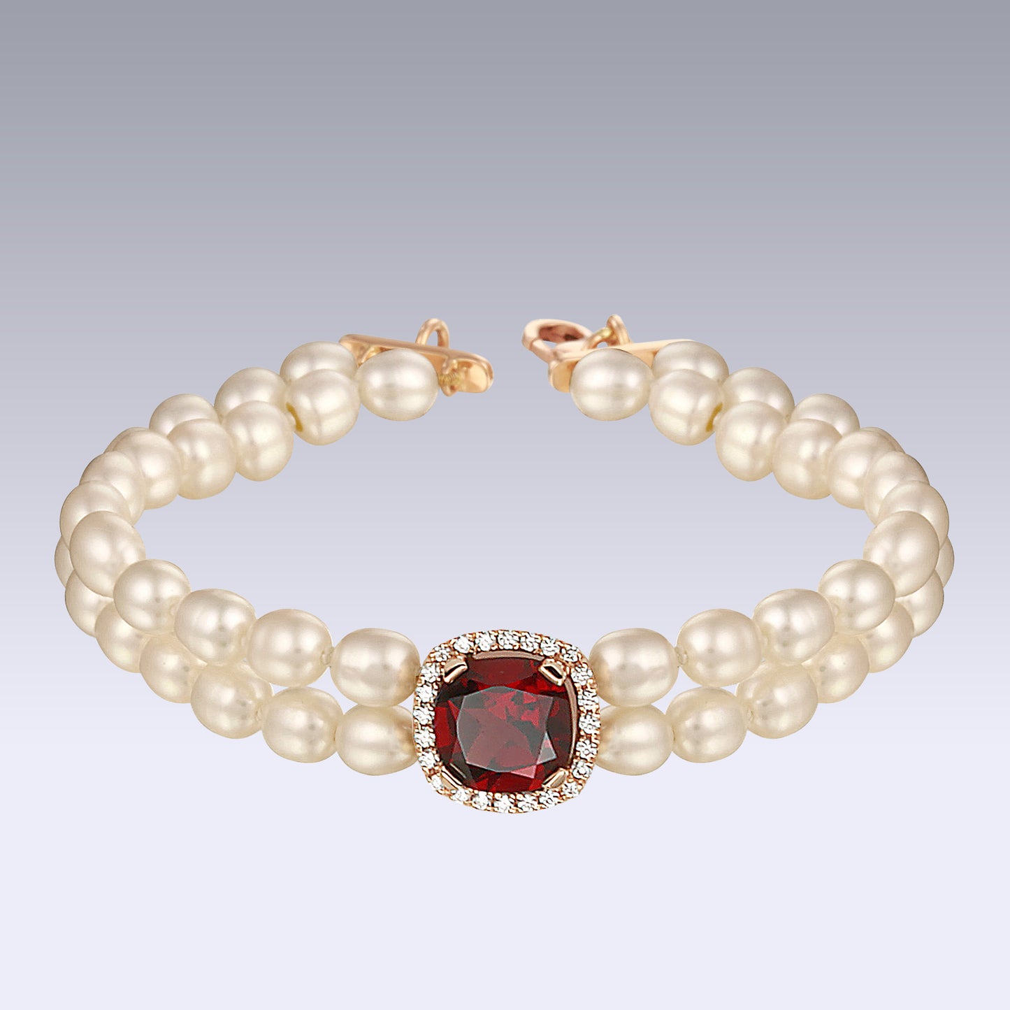 PEARL BRACELET-garnet
