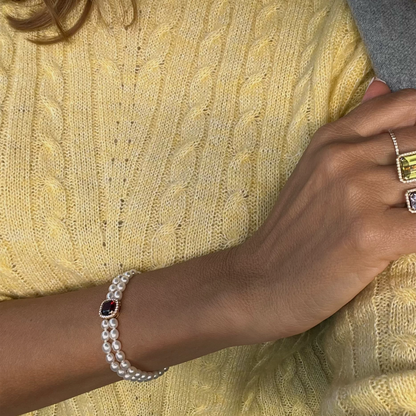 PEARL BRACELET-garnet