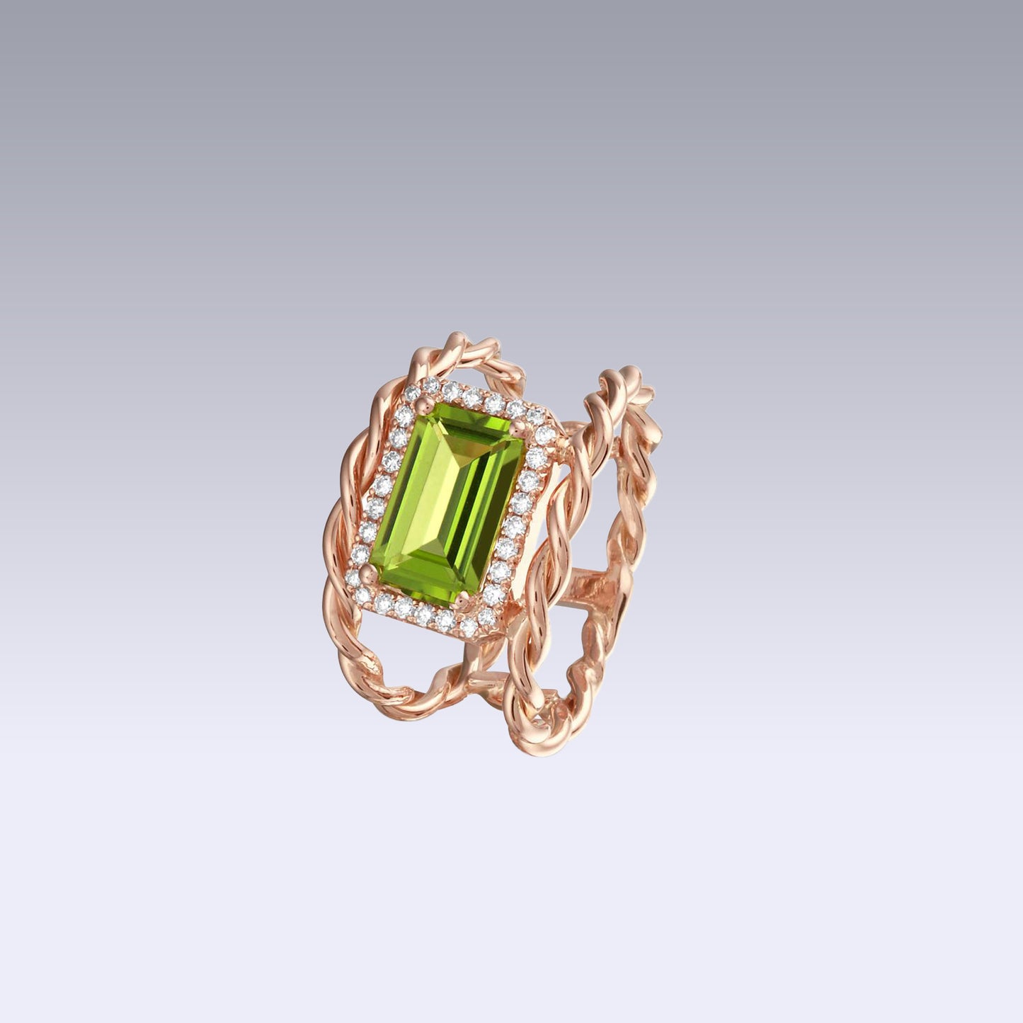 TWISTED RING-peridot