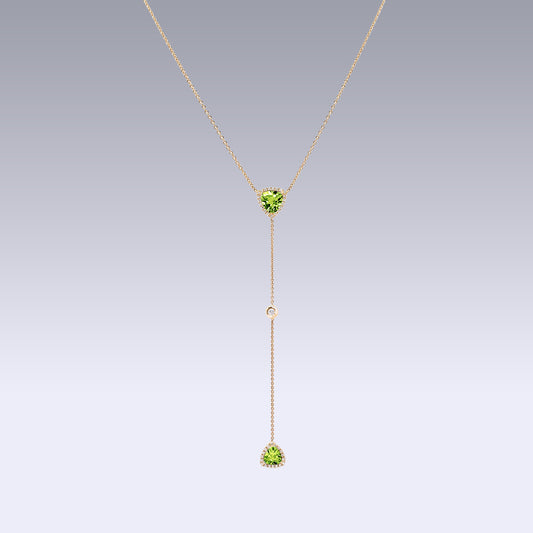 ISABELLE TRIANGLE NECKLACE-peridot