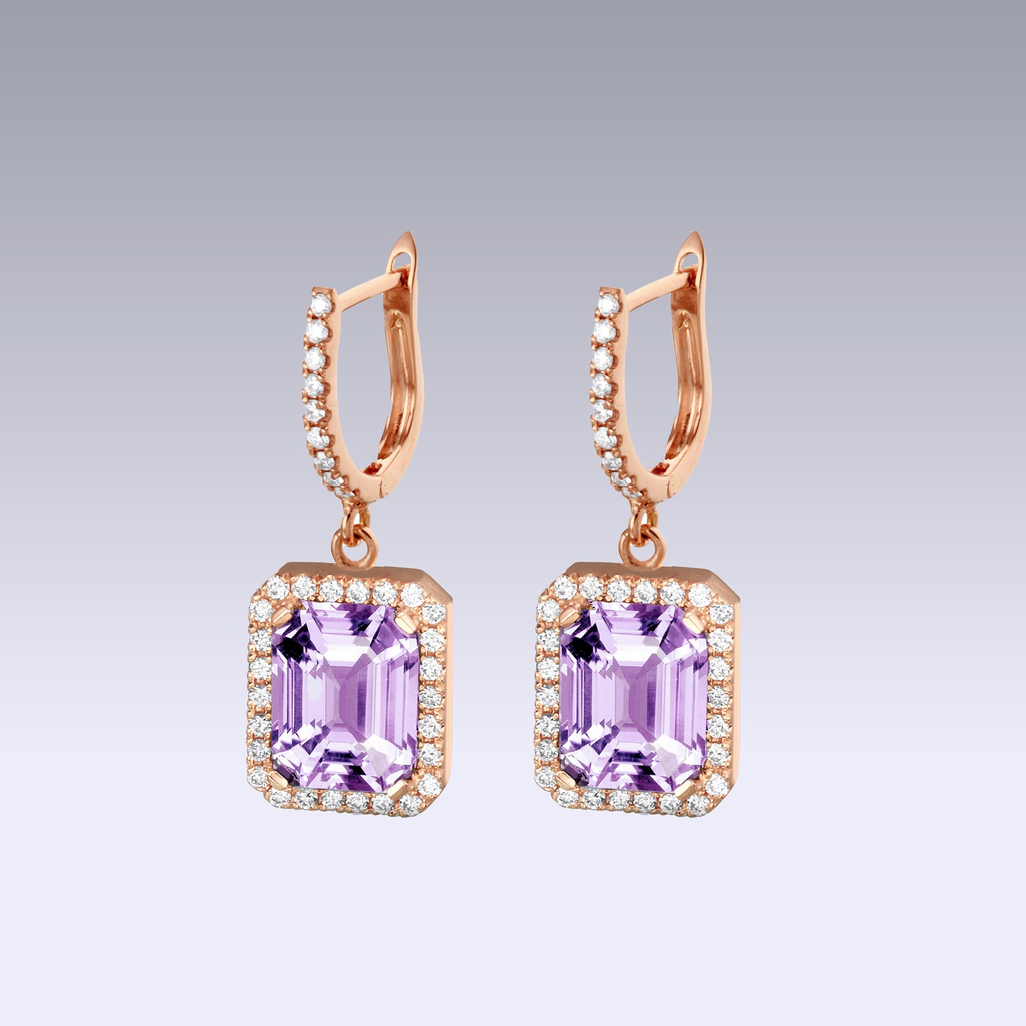 VERSAILLES EARRINGS-pink amethyst