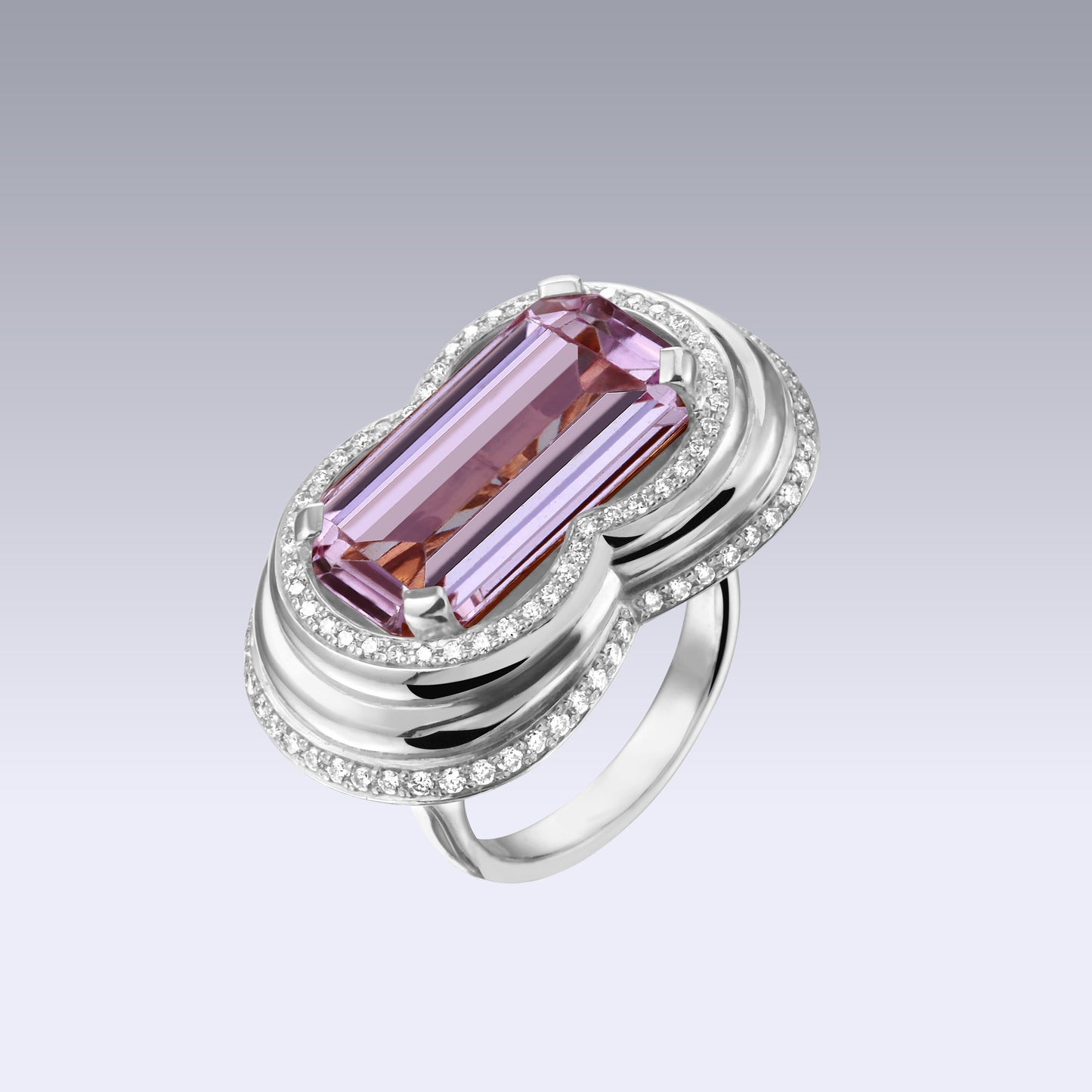 INFINITY RING-pink amethyst
