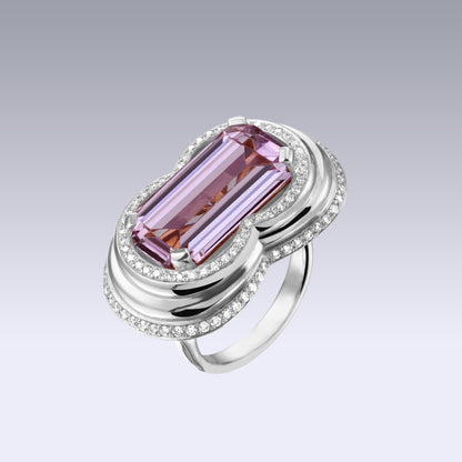INFINITY RING-pink amethyst