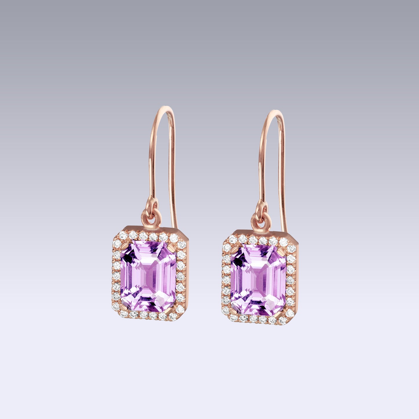 KENNEDY S EARRINGS-pink amethyst
