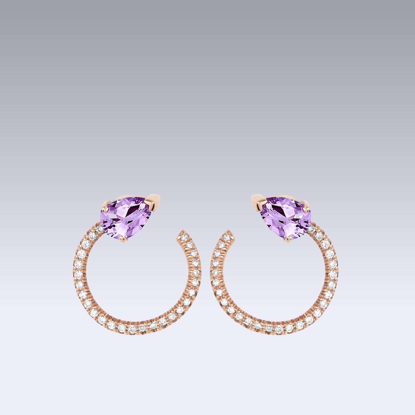 SERPENTE EARRINGS-pink amethyst