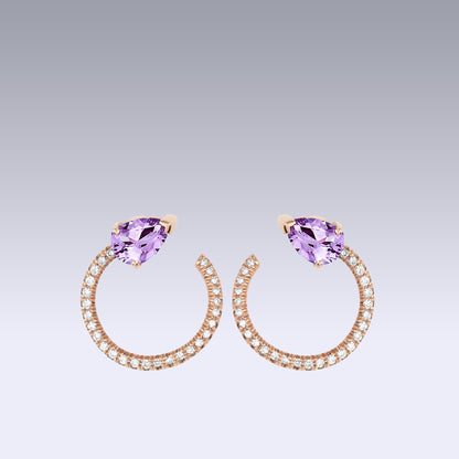 SERPENTE EARRINGS-pink amethyst