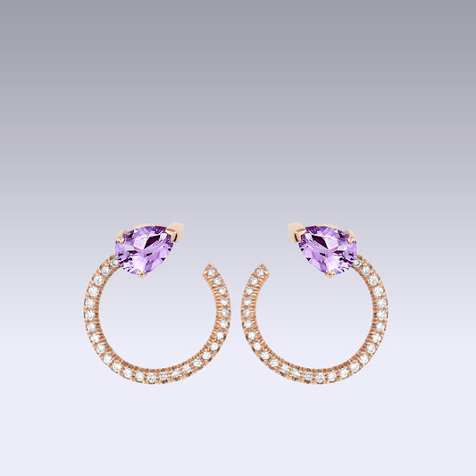SERPENTE EARRINGS-pink amethyst