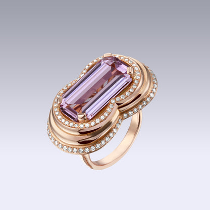 INFINITY RING-pink amethyst