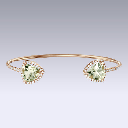 TRIANGLE ECLIPSE BRACELET-prasiolite