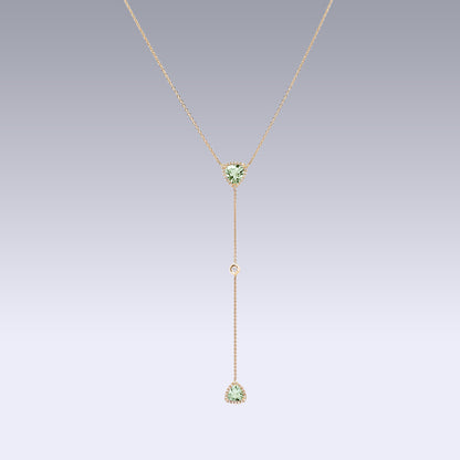 ISABELLE TRIANGLE NECKLACE-prasiolite