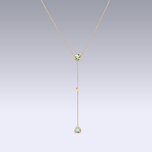 ISABELLE TRIANGLE NECKLACE-prasiolite
