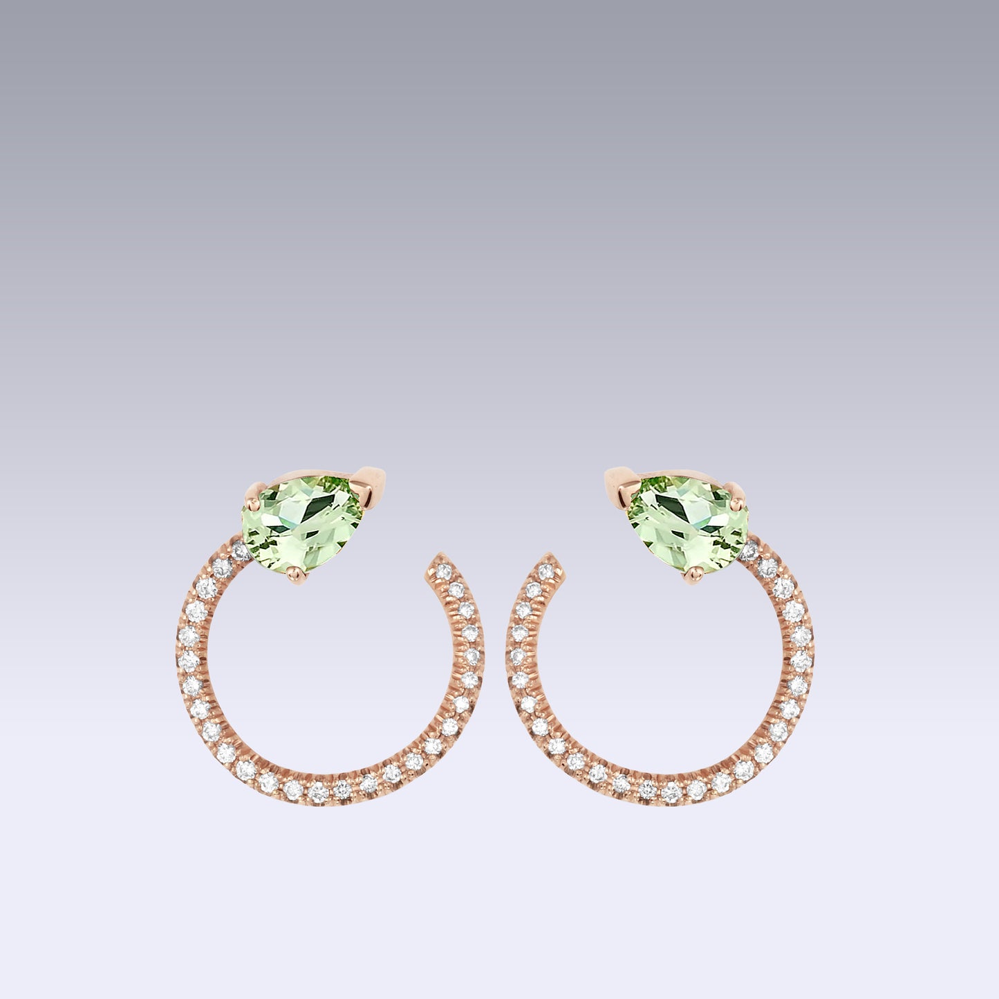 SERPENTE EARRINGS-prasiolite