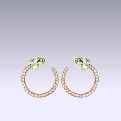 SERPENTE EARRINGS-prasiolite