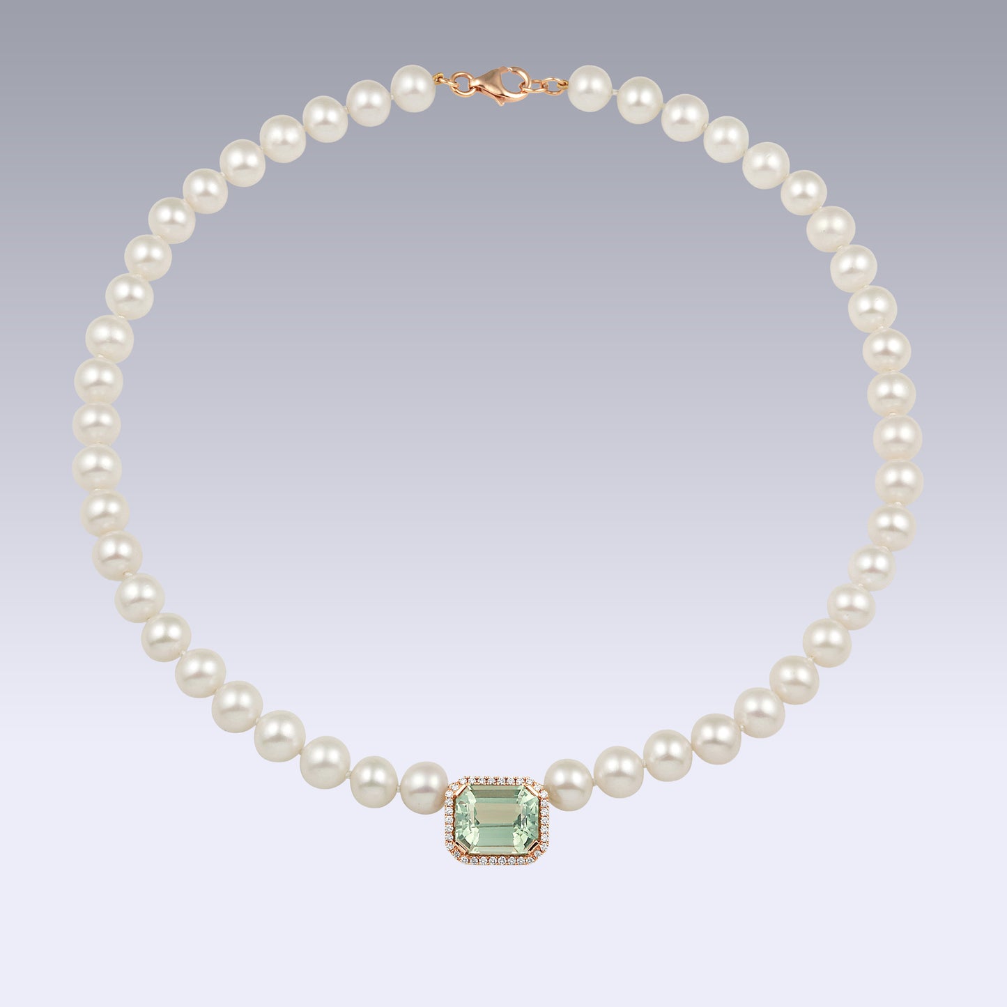 PEARL NECKLACE-prasiolite