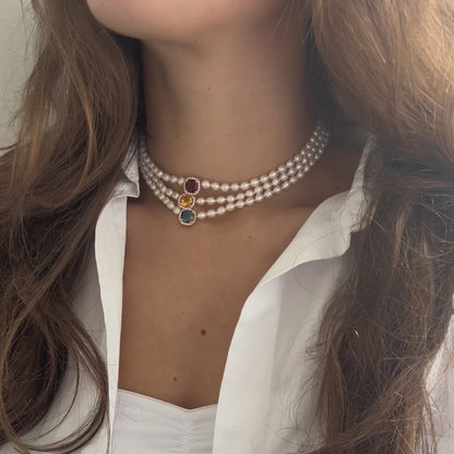 BABY PEARL CHOCKER-garnet