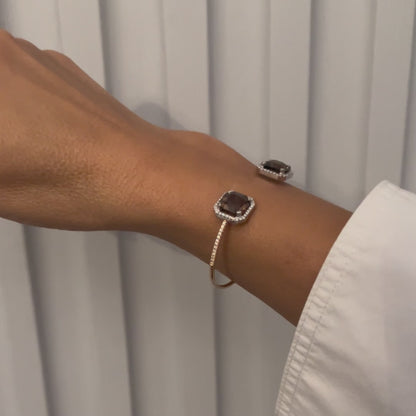ASSCHER ECLIPSE BRACELET-smoky quartz