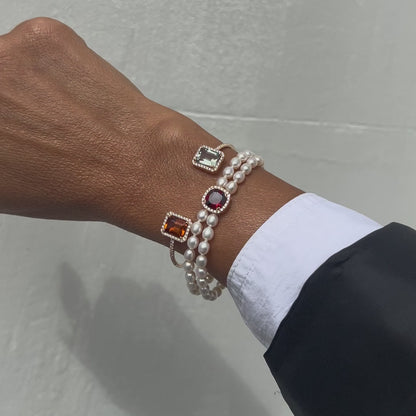 PEARL BRACELET-garnet