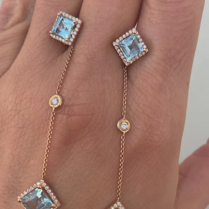 DOUBLE WINDSOR EARRINGS-sky topaz