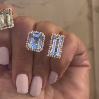 DOUBLE VELVET RING-sky topaz