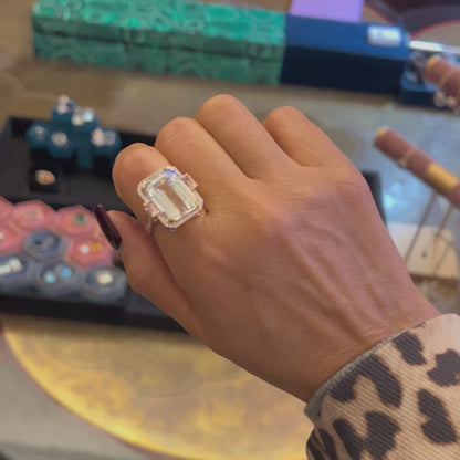 MANHATTAN XL RING-white edel topaz