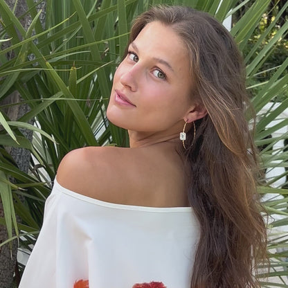 TWISTED EARRINGS-sky topaz