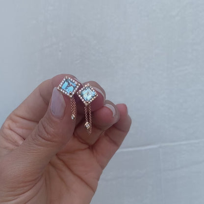 WINDSOR SQUARE EARRINGS-sky topaz