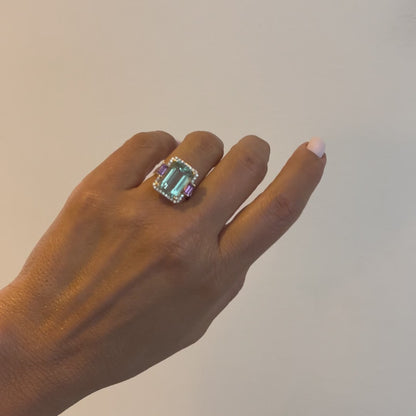 MANHATTAN RING-prasiolite and rhodolite