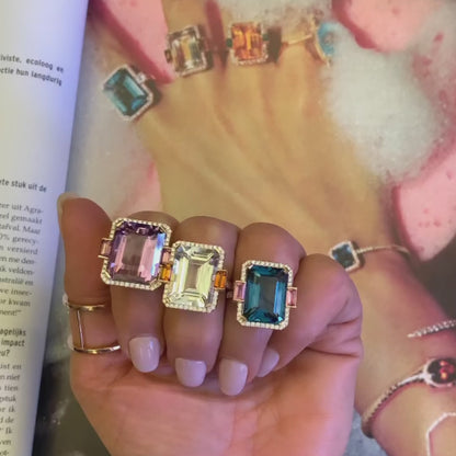 MANHATTAN XL RING-white edel topaz