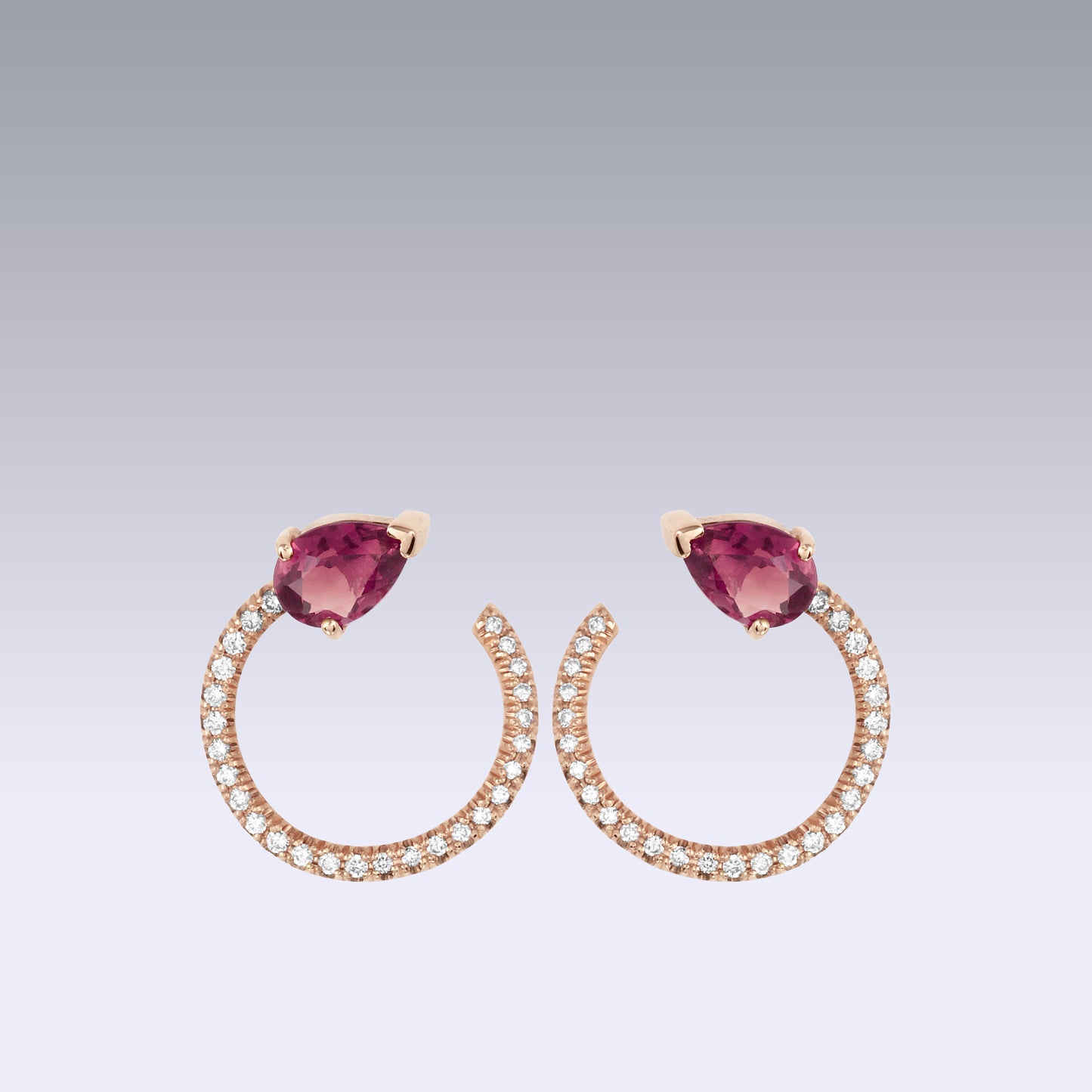 SERPENTE EARRINGS-rhodolite