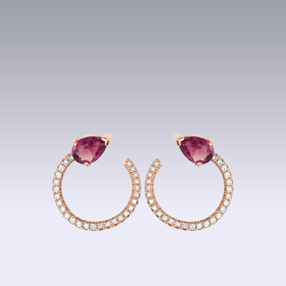 SERPENTE EARRINGS-rhodolite