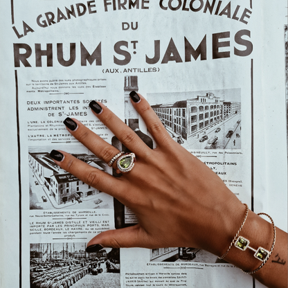 SERPENTE RING-peridot and amethyst