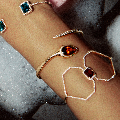 SERPENTE BRACELET-citrine madeira and tsavorite