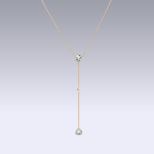 ISABELLE TRIANGLE NECKLACE-sky topaz