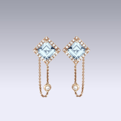 WINDSOR SQUARE EARRINGS-sky topaz