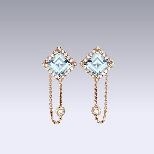 WINDSOR SQUARE EARRINGS-sky topaz