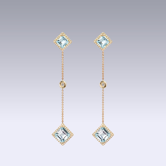DOUBLE WINDSOR EARRINGS-sky topaz
