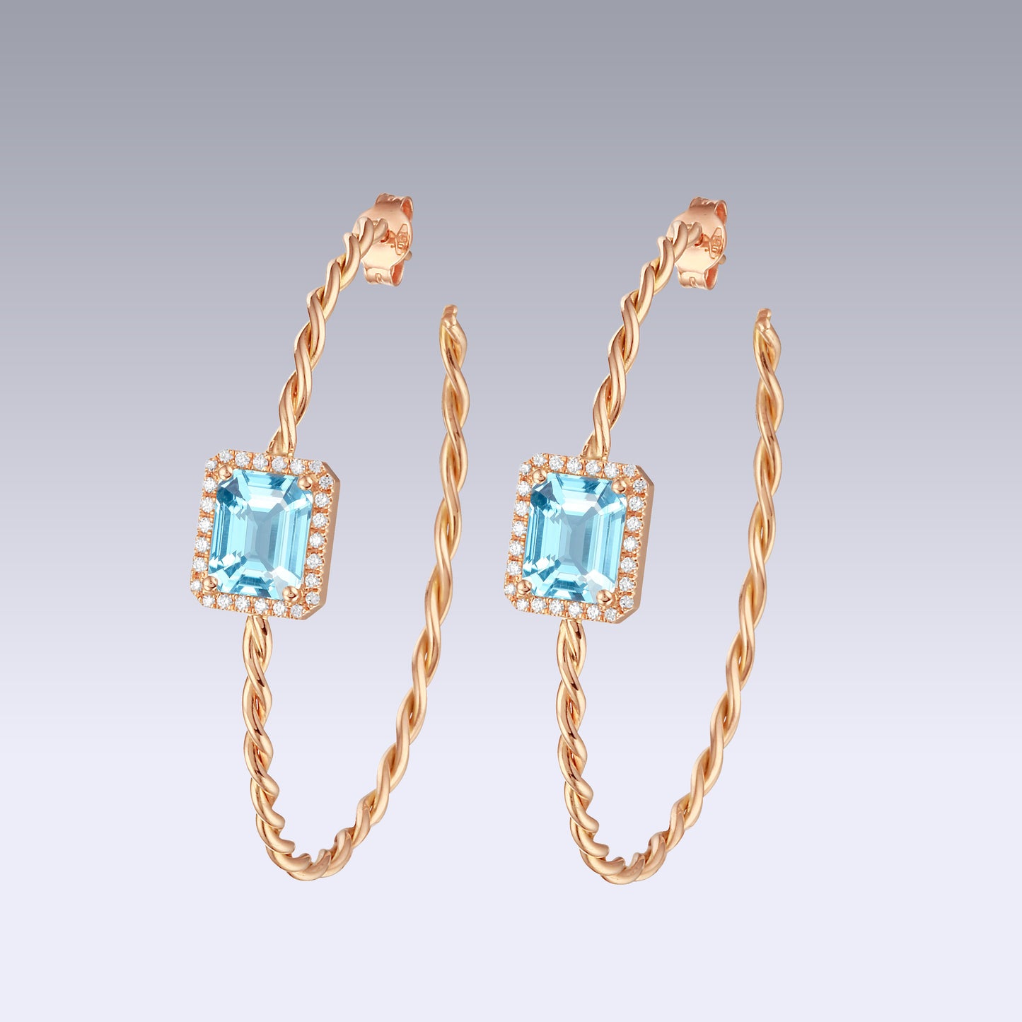 TWISTED EARRINGS-sky topaz