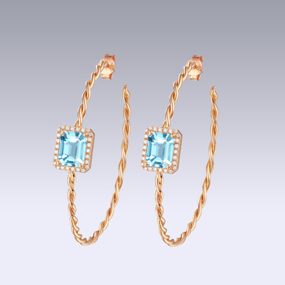 TWISTED EARRINGS-sky topaz