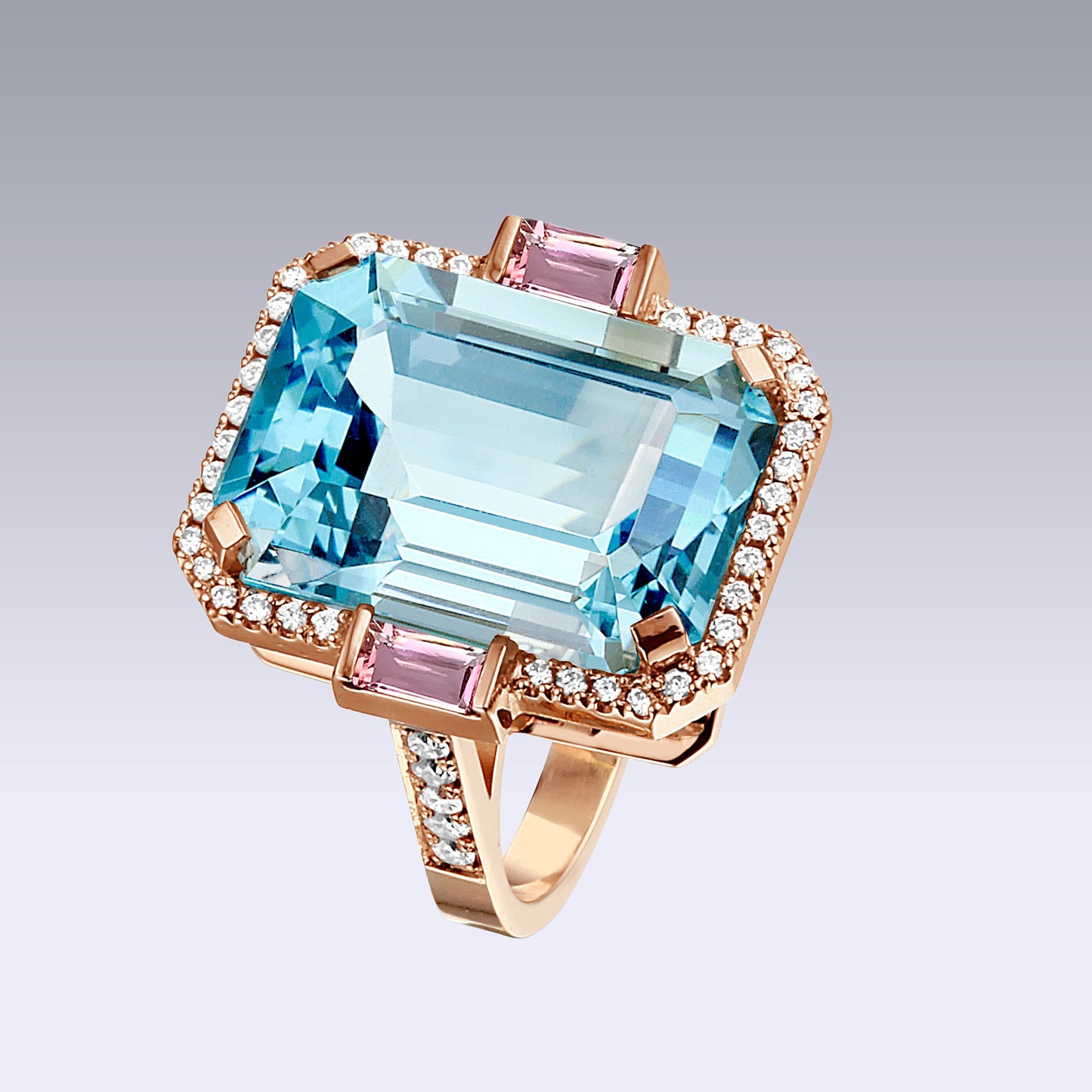 MANHATTAN XL RING-sky topaz