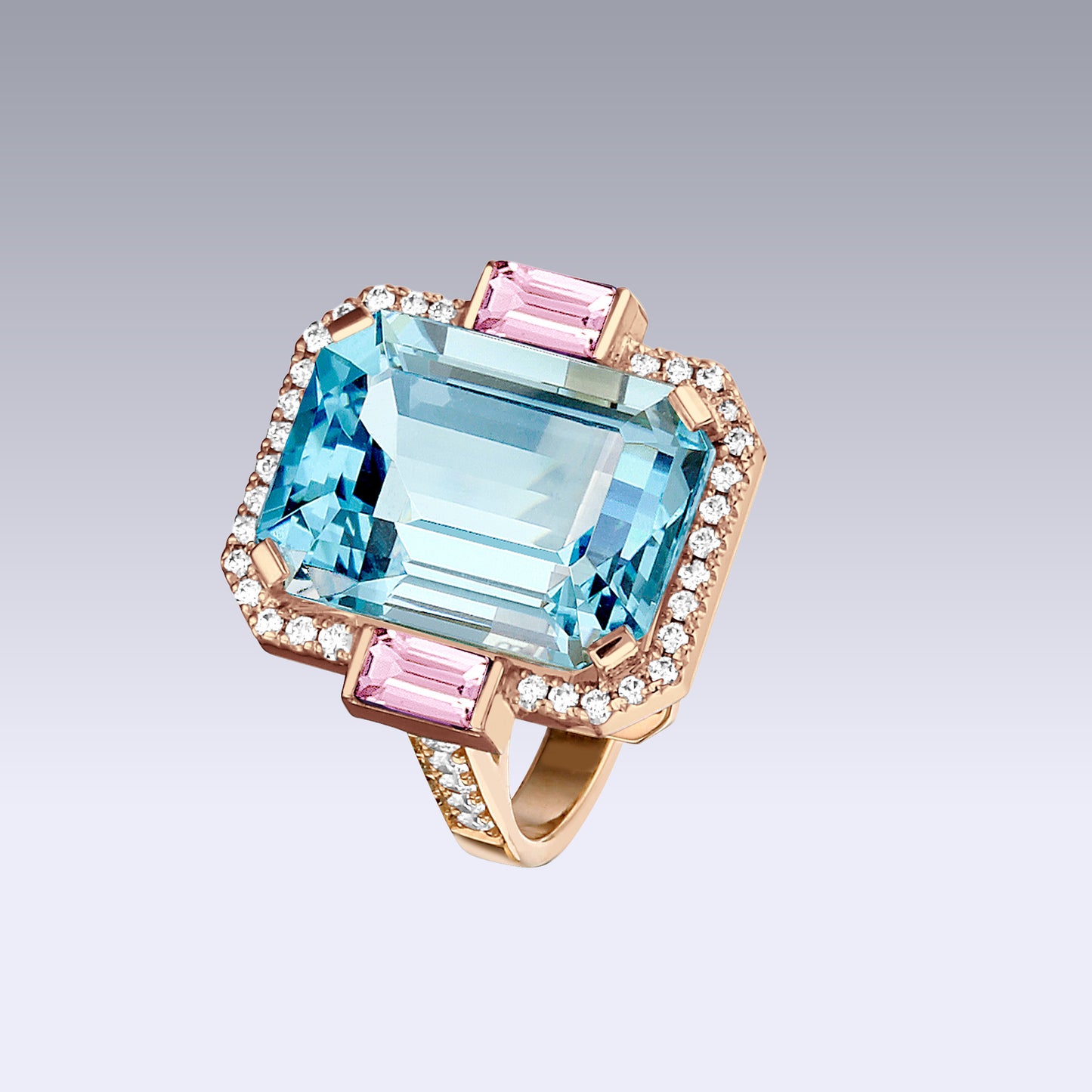 MANHATTAN LARGE RING-sky topaz