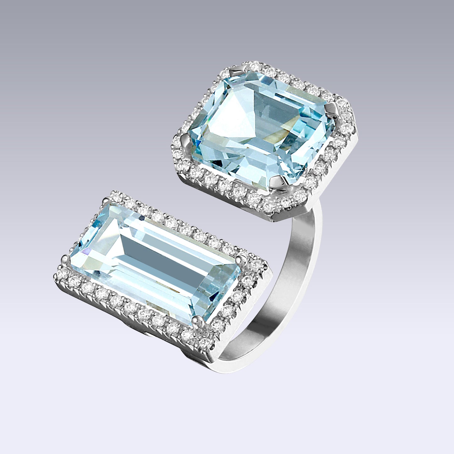 DOUBLE VELVET RING-sky topaz