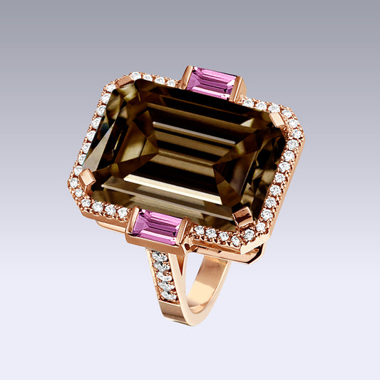 MANHATTAN XL RING-smoky quartz