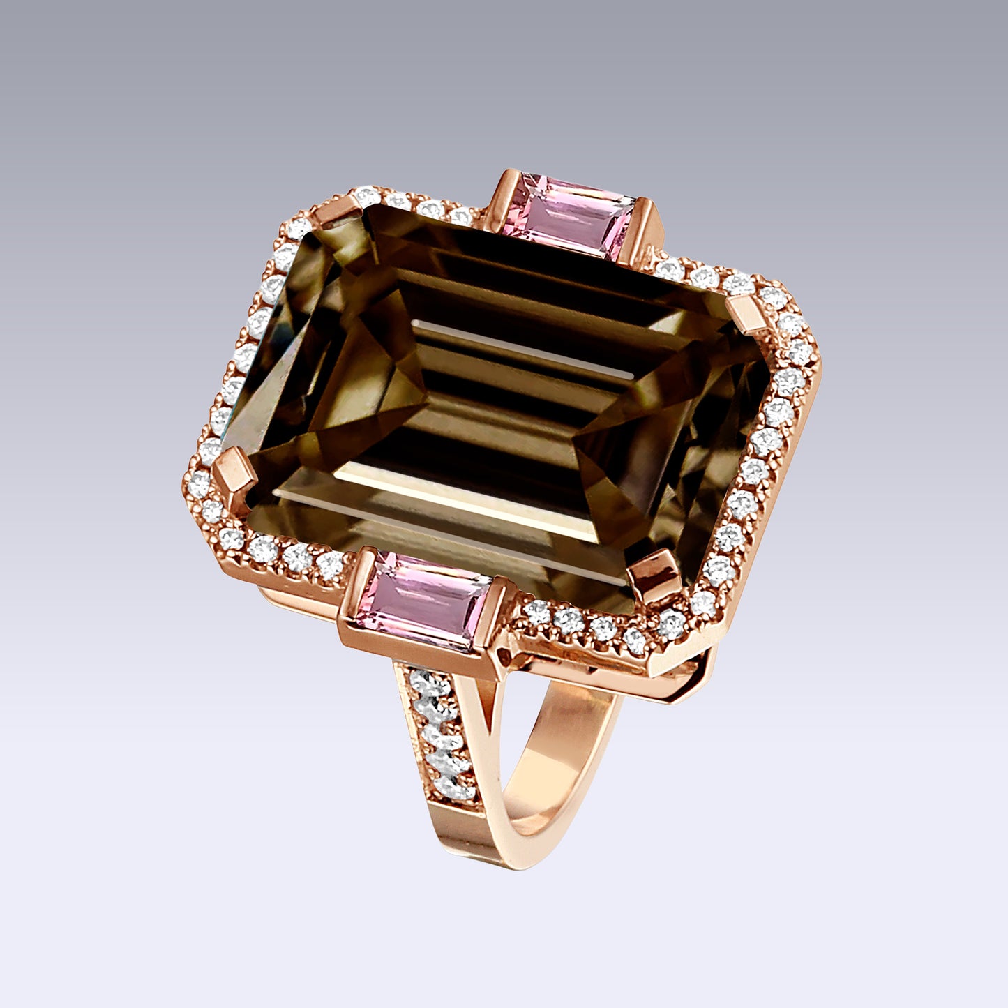 MANHATTAN XL RING-smoky quartz