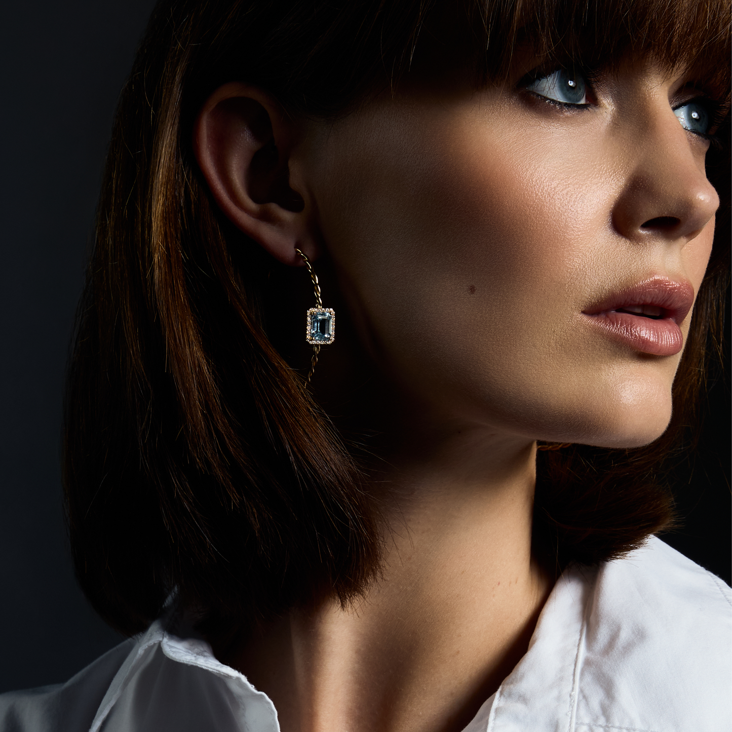 TWISTED EARRINGS-sky topaz