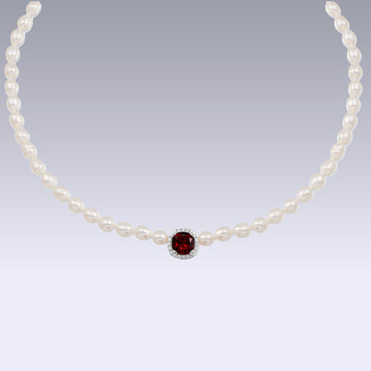 BABY PEARL CHOCKER-garnet